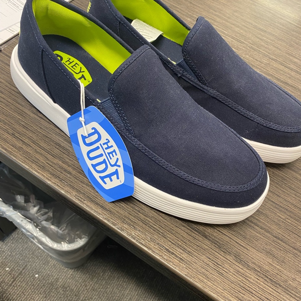 Hey Dude Men's Navy Slip-On Shoes size 11 NWT